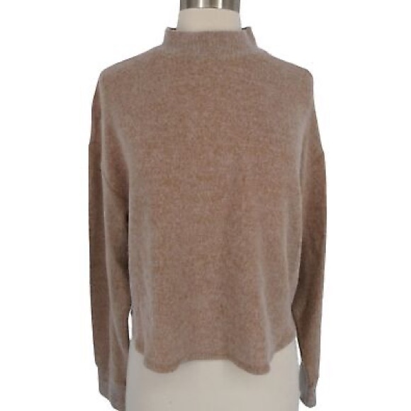 Socialite Mock Neck Soft Cloud Jersey Long Sleeve Top Camel Beige, Size L, NWT - Picture 8 of 10